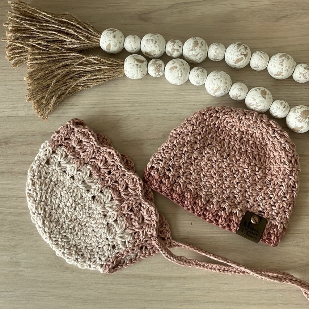 Crochet Beanie and Bonnet Set